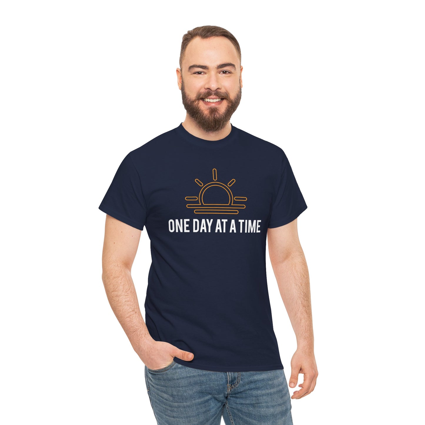 One Day at a Time Sobriety Shirt Unisex Heavy Cotton Tee