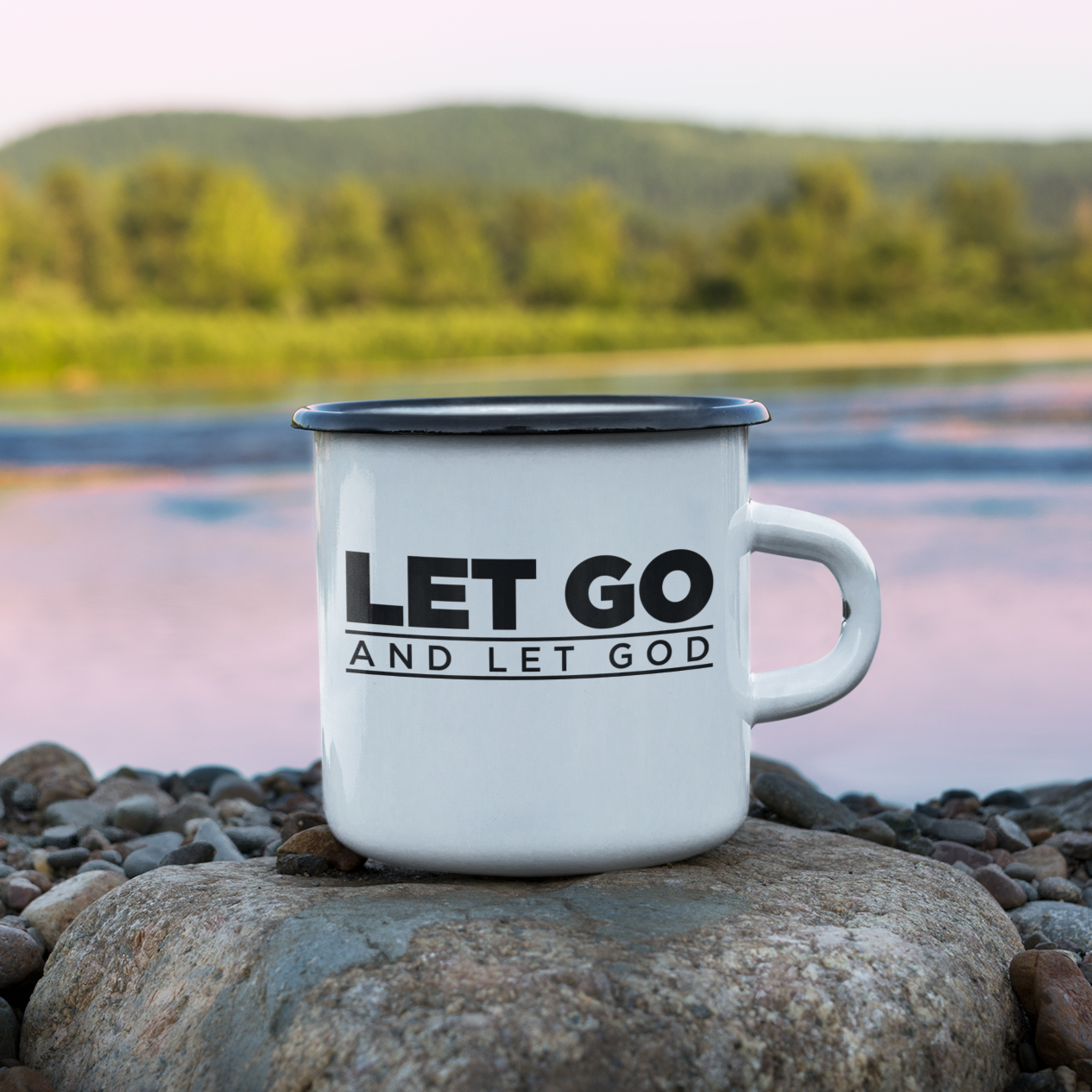 Let Go and Let God Enamel Mug