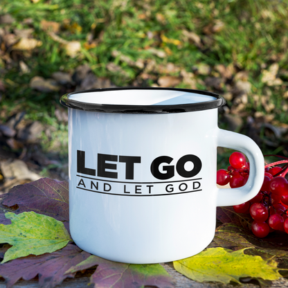 Let Go and Let God Enamel Mug