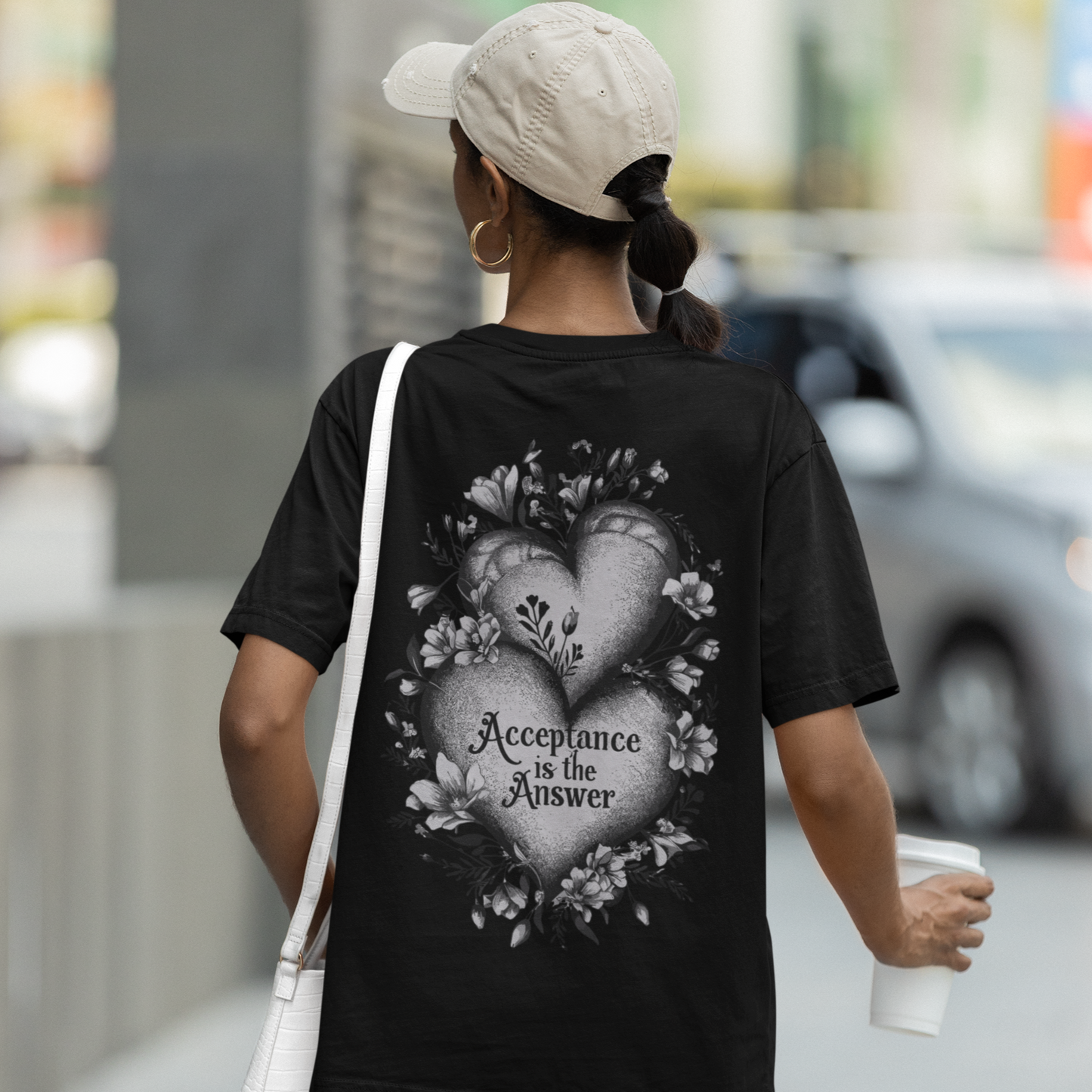 Acceptance is the Answer Duel Hearts Sobriety Heavy Cotton Tee